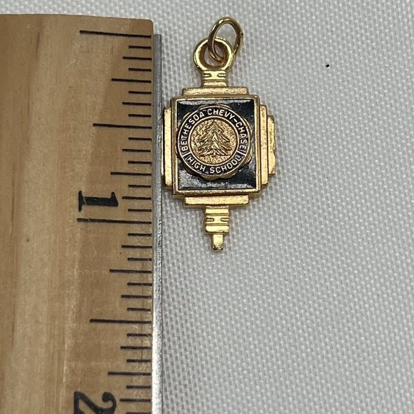 Bethesda Chevy Chase High School 1966 Prom Charm Pendant Gold Toned - Picture 7 of 7